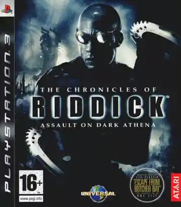 Chronicles of Riddick, The - Assault on Dark Athena (USA) (En,Fr,De,Es,It) (v1.02) (Disc) (Update) box cover front